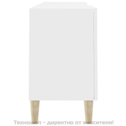 ТВ шкаф, бял, 150x30x50 см, инженерно дърво