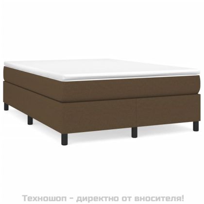 Боксспринг легло с матрак, тъмнокафяво, 140x200 см, плат