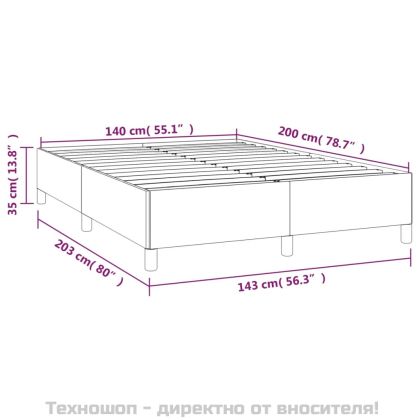 Боксспринг легло с матрак, тъмнокафяво, 140x200 см, плат