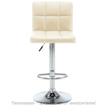 Бар табуретки, 2 бр, кремави, изкуствена кожа