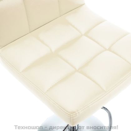 Бар табуретки, 2 бр, кремави, изкуствена кожа