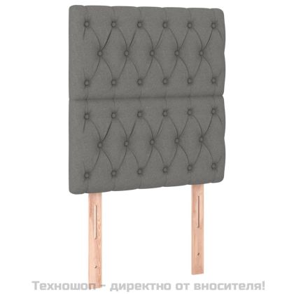 Боксспринг легло с матрак, тъмносив, 80x200 см, плат