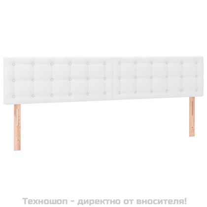 Боксспринг легло с матрак, бяло, 200x200 см, изкуствена кожа