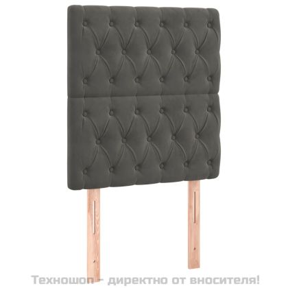 Рамка за легло без матрак, тъмносива, 80x200 см, кадифе