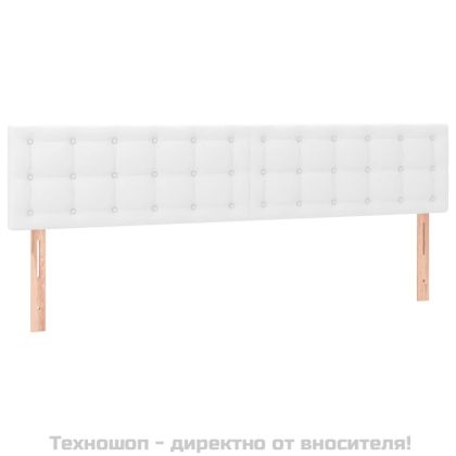 Боксспринг легло с матрак, бяло, 200x200 см, изкуствена кожа