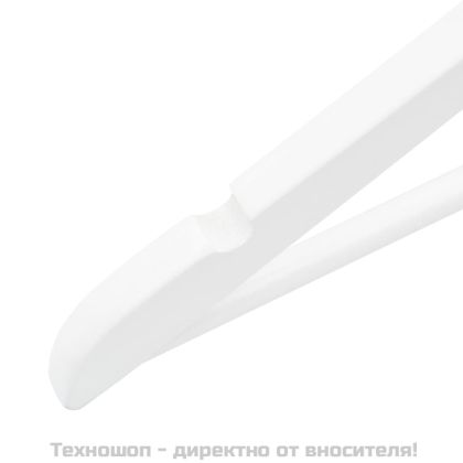 20 бр Комплект закачалки за дрехи антиплъзгащи бял твърдо дърво
