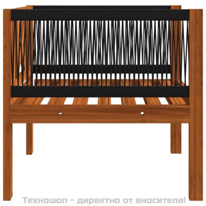 Градински стол с възглавница, акация масив