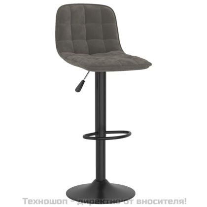 Бар табуретки, 2 бр, тъмносиви, кадифе