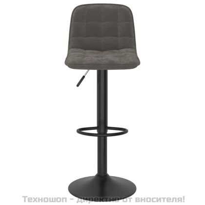 Бар табуретки, 2 бр, тъмносиви, кадифе