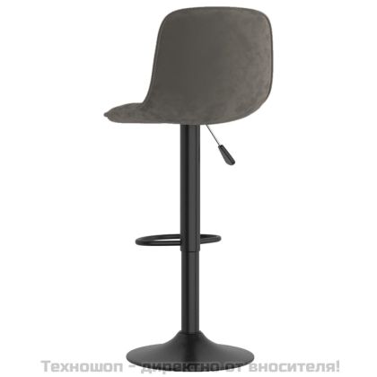 Бар табуретки, 2 бр, тъмносиви, кадифе