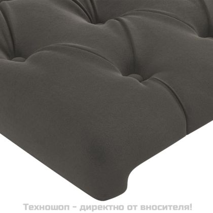 Горни табли за легло, 2 бр, тъмносива, 80x7x78/88 см кадифе