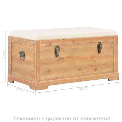 Сандък за съхранение с възглавница, 80x40x40 см, МДФ