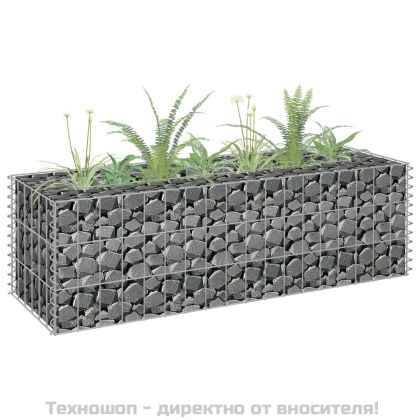 Габион повдигната леха, поцинкована стомана, 90x30x30 cм