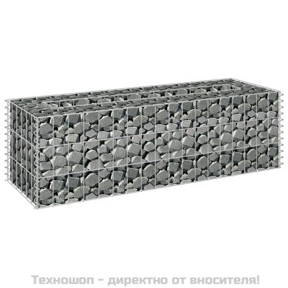 Габион повдигната леха, поцинкована стомана, 90x30x30 cм