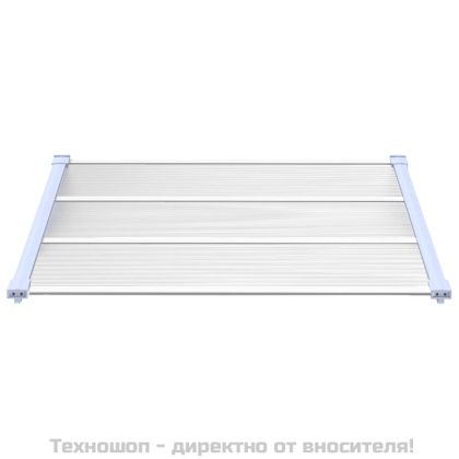 Навес за врата, сиво и прозрачно, 122x90 см, поликарбонат