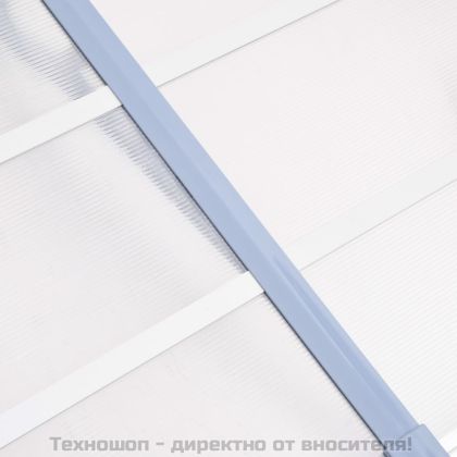 Навес за врата, сиво и прозрачно, 122x90 см, поликарбонат