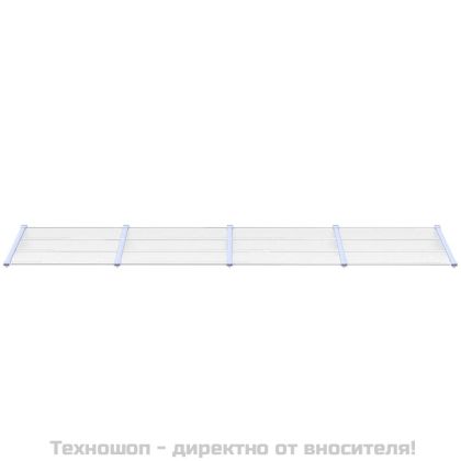 Навес за врата, сиво и прозрачно, 396x90 см, поликарбонат