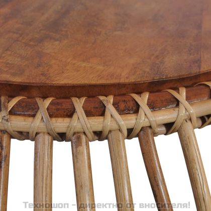 Маси за кафе, 2 бр, естествен ратан