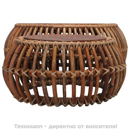 Маси за кафе, 2 бр, естествен ратан