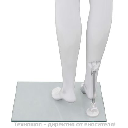 Женски манекен в цял ръст, стъклена основа, бял гланц, 175 см