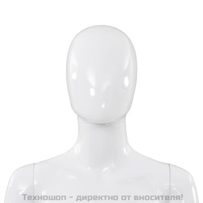 Женски манекен в цял ръст, стъклена основа, бял гланц, 175 см