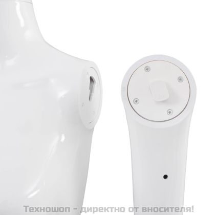Женски манекен в цял ръст, стъклена основа, бял гланц, 175 см
