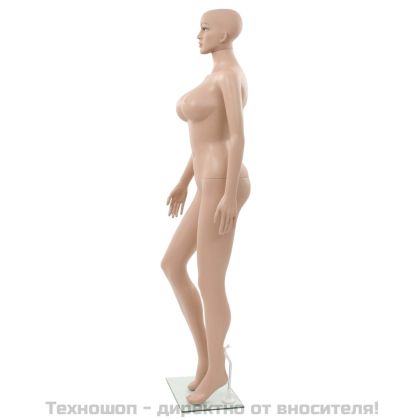 Секси женски манекен със стъклена основа, бежов, 180 см