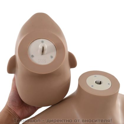 Секси женски манекен със стъклена основа, бежов, 180 см