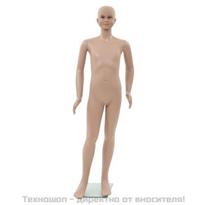 Детски манекен в цял ръст, стъклена основа, бежов, 140 см