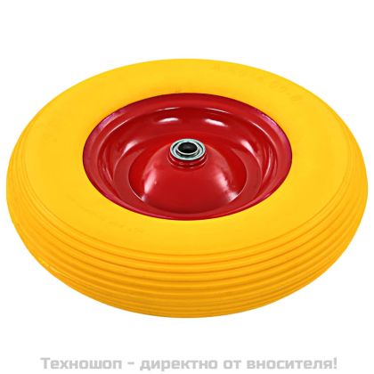 Колело за транспортна количка с вал, твърд PU, 4,00-8, 390 мм