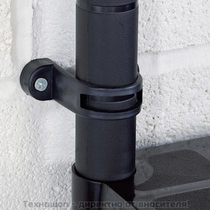 Стелаж за съхранение, 4 рафта, черен, 61x30,5x130 см, пластмаса