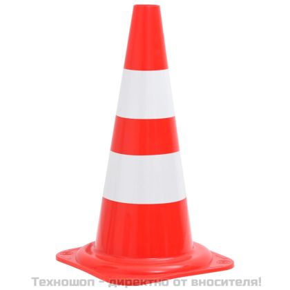 Светлоотразителни трафик конуси, 4 бр, червено и бяло, 50 см