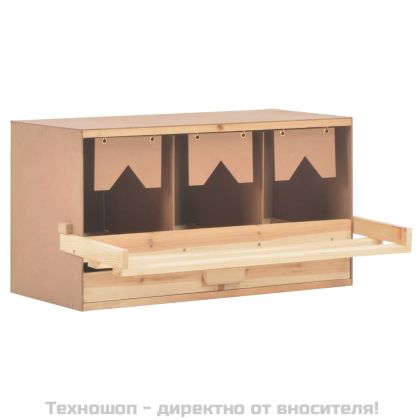 Пилешка гнездилка, 3 отделения, 72x33x38 см, бор масив