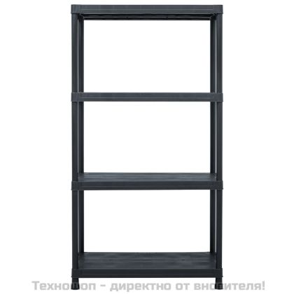 Стелажи за съхранение, 5 бр, черни, 60x30x138 см, пластмаса