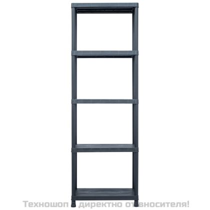 Стелажи за съхранение 2 бр черни 125 кг 60x30x180 см пластмаса