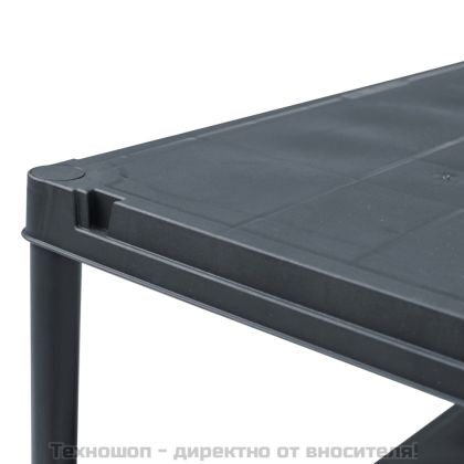 Стелажи за съхранение 2 бр черни 125 кг 60x30x180 см пластмаса