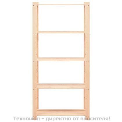 5-етажни стелажи, 2 бр, 80x38x170 см, бор масив, 250 кг