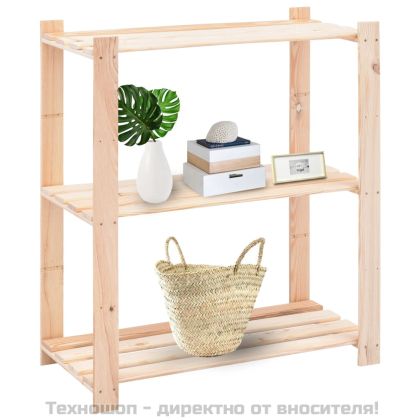 3-етажен стелаж, 80x38x90 см, бор масив, 150 кг