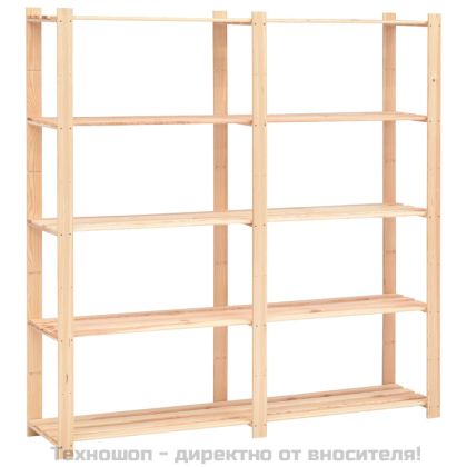 5-етажни стелажи, 3 бр, 170x38x170 см, бор масив, 500 кг