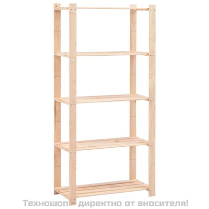 5-етажни стелажи, 2 бр, 80x38x170 см, бор масив, 250 кг