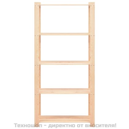 5-етажни стелажи, 2 бр, 80x38x170 см, бор масив, 250 кг