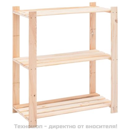 3-етажни стелажи, 5 бр, 80x38x90 см, бор масив, 150 кг