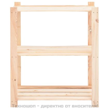 3-етажни стелажи, 5 бр, 80x38x90 см, бор масив, 150 кг
