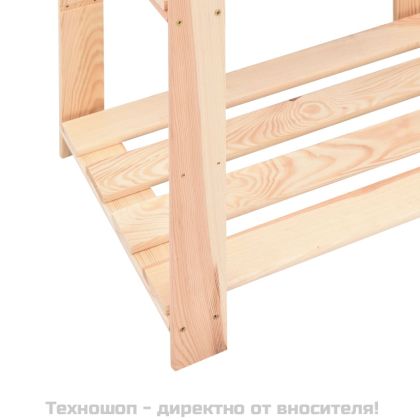 3-етажни стелажи, 5 бр, 80x38x90 см, бор масив, 150 кг