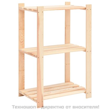 3-етажни стелажи, 2 бр, 60x38x90 см, бор масив, 150 кг