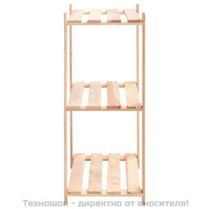 3-етажни стелажи, 3 бр, 60x38x90 см, бор масив, 150 кг