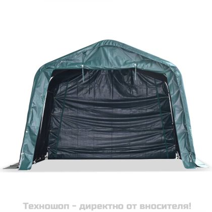 Мобилен навес за животни PVC 550 г/м² 3,3x3,2 м тъмнозелен
