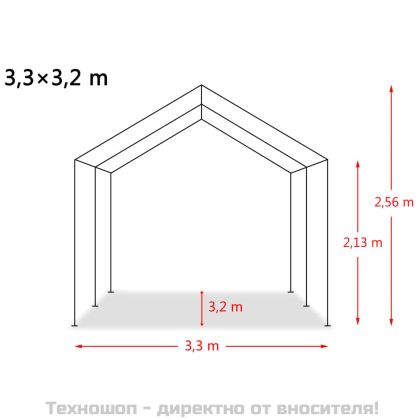 Мобилен навес за животни PVC 550 г/м² 3,3x3,2 м тъмнозелен