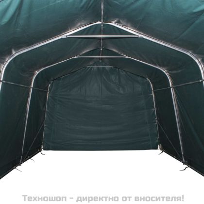 Мобилен навес за животни PVC 550 г/м² 3,3x4,8 м тъмнозелен