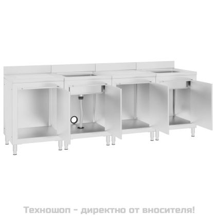 Търговски кухненски шкаф за мивка, 240x60x96 см, инокс